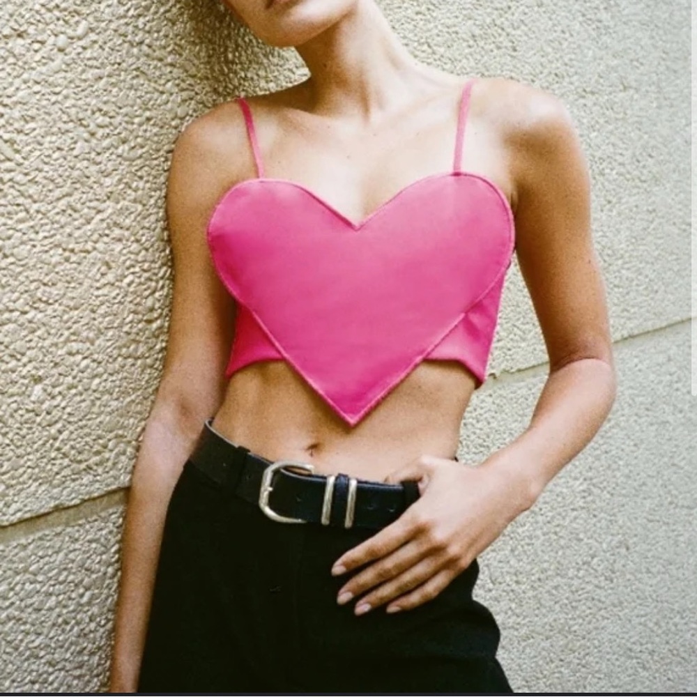 Vibrant Pink Asymmetrical Sleeveless Crop Top